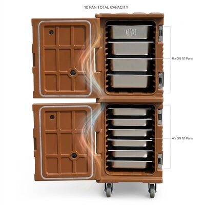 Uchwyt na patelnie z patelniami Gastronorm 48L Kompletny system transportu patelni GN W zestawie patelnie ze stali nierdzewnej