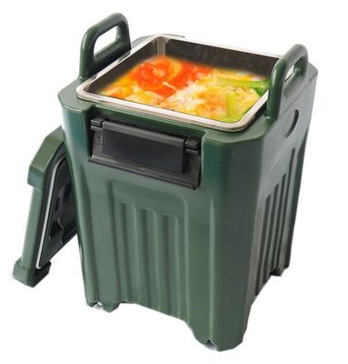 Wpuszczany, izolowany pojemnik na żywność o pojemności 25 l. Lekki, formowany rotacyjnie pojemnik transportowy GN do małych restauracji