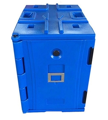 Izolowany kontener dostawczy na czterech kółkach o wymiarach zewnętrznych 63,5 * 46 * 64 cm