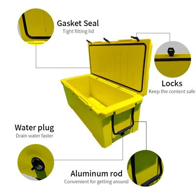 240QT Large Rotomolded Cooler Box – Heavy Duty Outdoor Ice Chest for Fishing & Travel