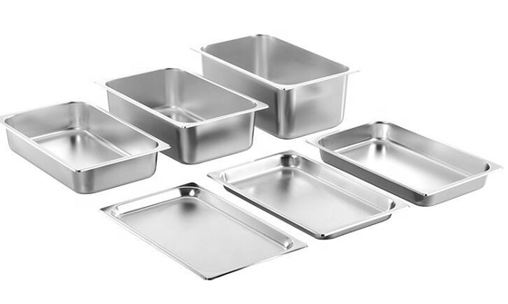 Wszystkie rozmiary Anti Jam Food Pan ze stali nierdzewnej, patelnie stołowe ze stali nierdzewnej z pokrywkami