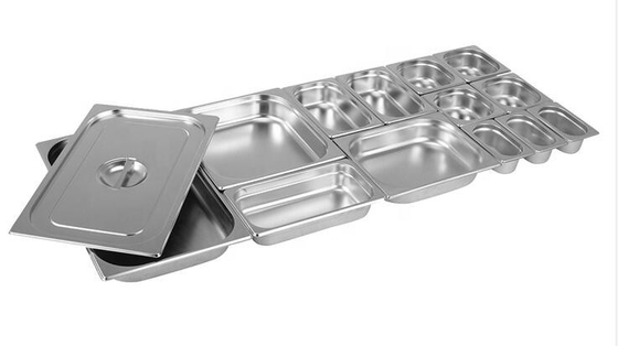 Wszystkie rozmiary Anti Jam Food Pan ze stali nierdzewnej, patelnie stołowe ze stali nierdzewnej z pokrywkami